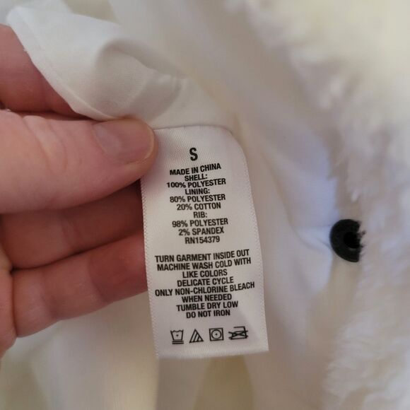Aéropostale Coat White Sherpa Faux Fur Cropped Jacket Women’s - Size Small NWT - Picture 9 of 11